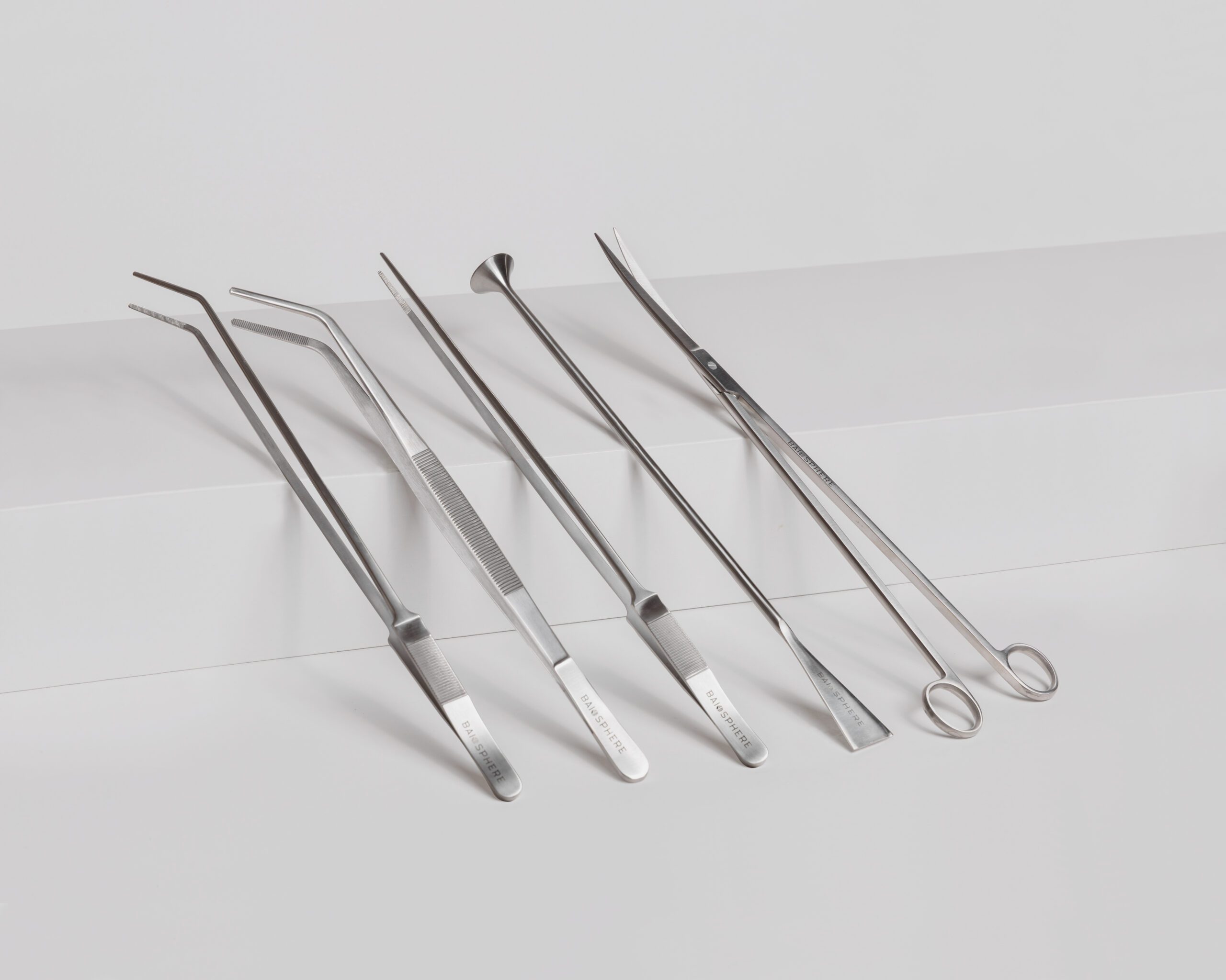 Scaping tools set in silver